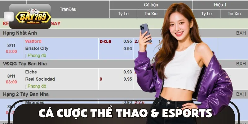 Thể thao sở hữu hàng nghìn kèo với tỷ lệ Odds khủng